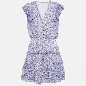 Poupette St. Barth Blue and Purple Floral Mini Dress